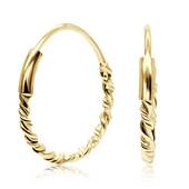 Gold Plated Ruckle Silver Hoop Earring HO-1527-GP